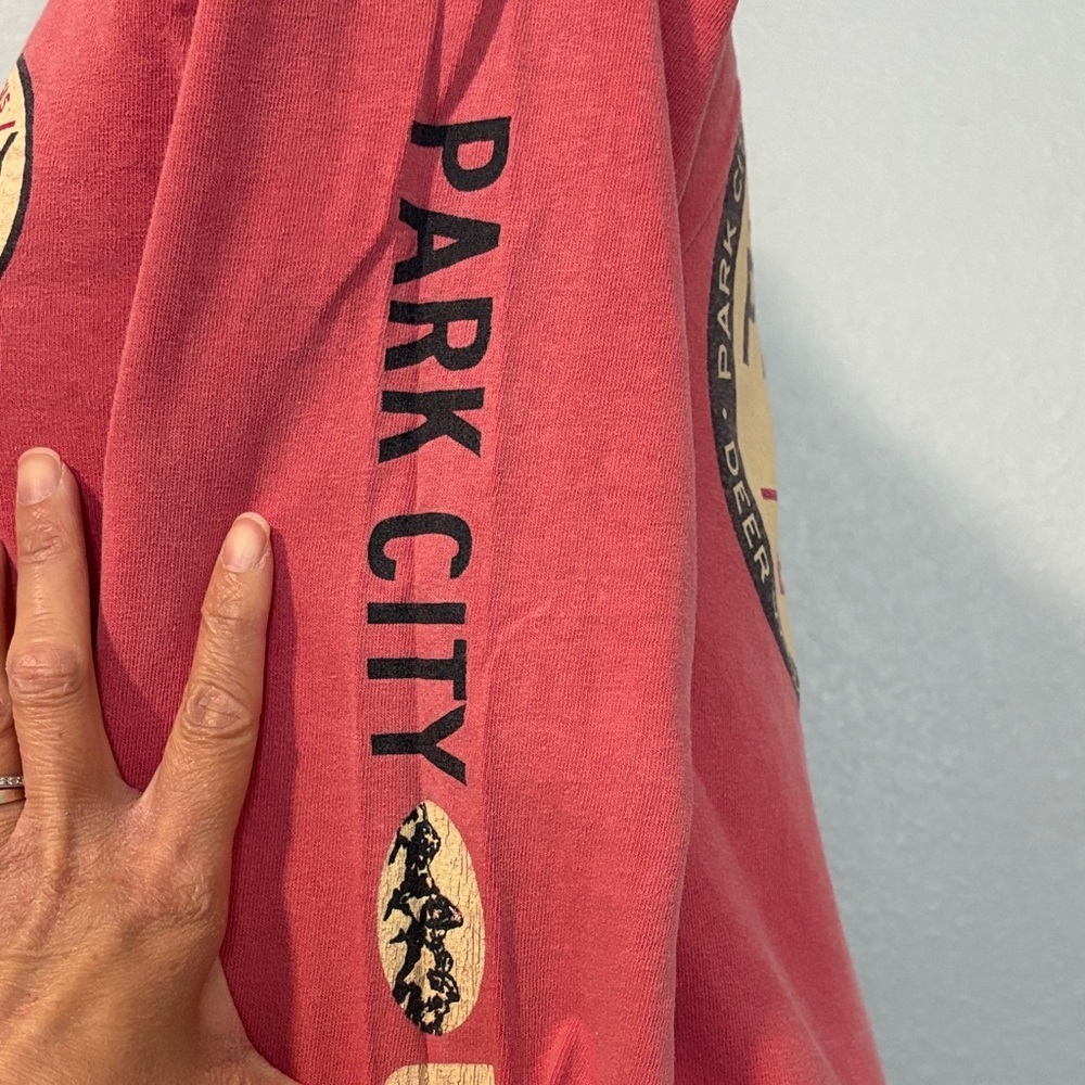 Park City Utah Long Sleeve Tee in Coral Pink - Picture 4 of 7